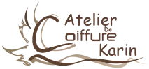 Logo du salon de coiffure "Atelier de coiffure Karin", Salon de coiffure privilégiant l'utilisation de produits à base d'ingrédients naturels